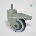 4 Inch Threaded Steam Swivel TPR PP Material With Bracket Medical Caster